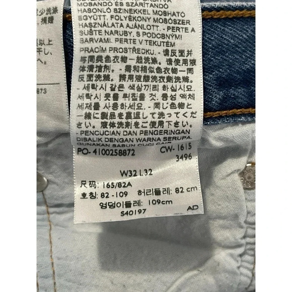 Levis 501 CT Jeans Men’s 36x27 Blue Button Fly Tapered Medium Wash Distressed - Picture 14 of 15